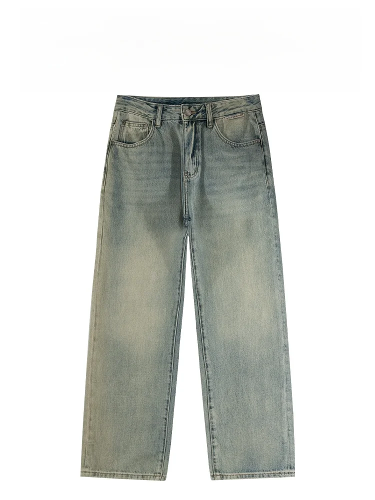 

BAIRBAOLIY Luxury High Street Men's Casual Straight Leg Jeans Washed American Retro Fashion Brand Long Pants