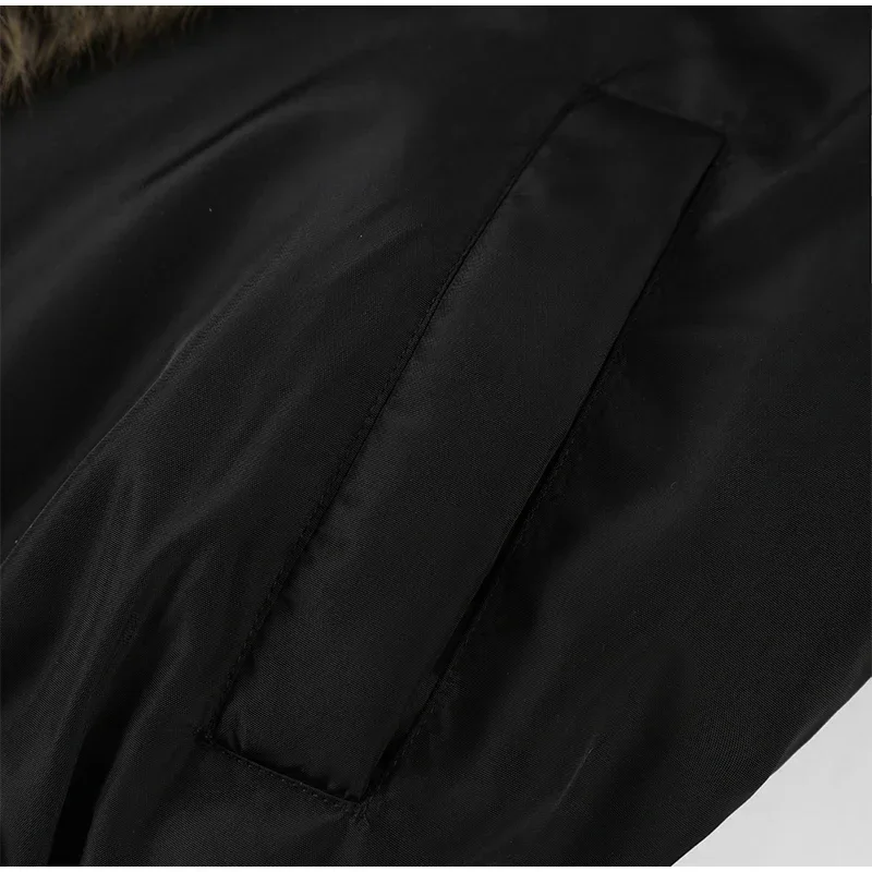 Herbst Winter Kunstpelz Patchwork Kurze Mäntel Damen Verdickte Revers Lange Ärmel Taschen Schwarze Jacken 2026 Damenmode Neue Oberbekleidung – Detail 8