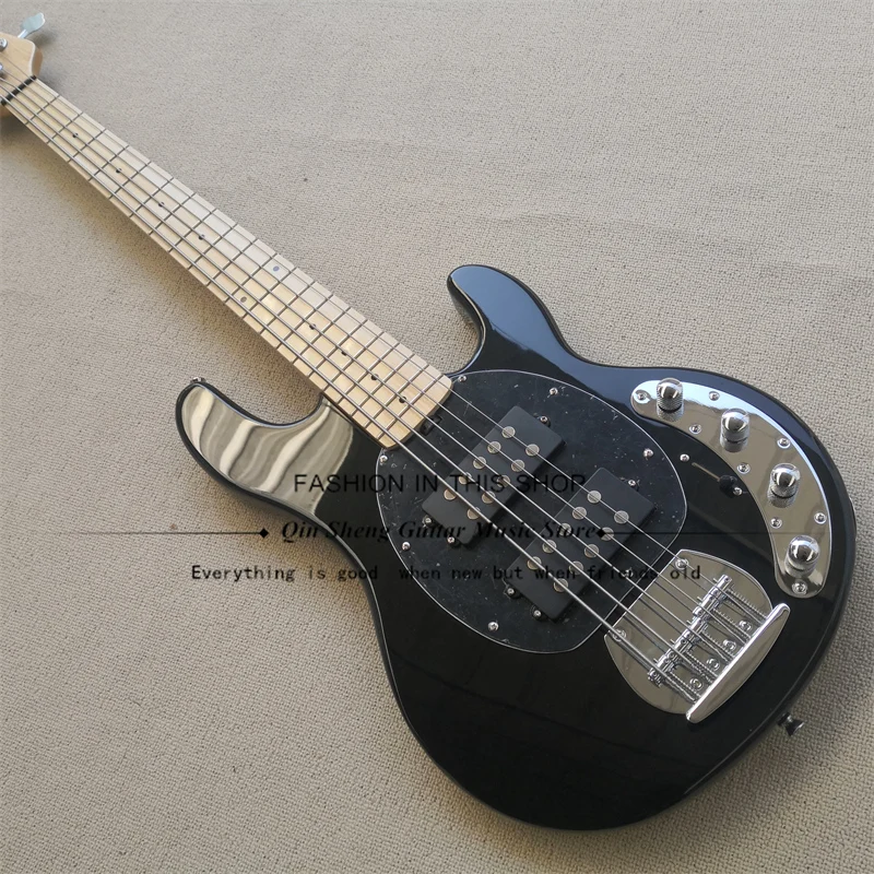 5-String Electric Guitar Bass ,JB Metal Sliver Blue Bass,Maple Neck Rosewood Fingerboard,Factory Custom