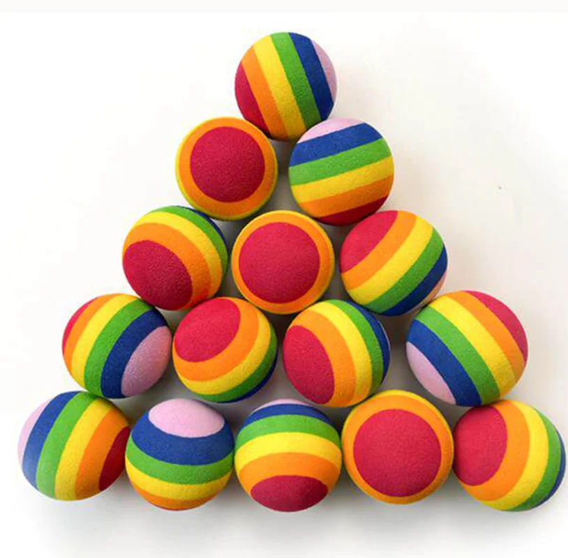 5/10/20/30/50Pc 35mm Colorful Cat Toy Ball Interactive Cat Toys Play Chewing Rattle Scratch EVA Foam Ball Training Pet Supplies