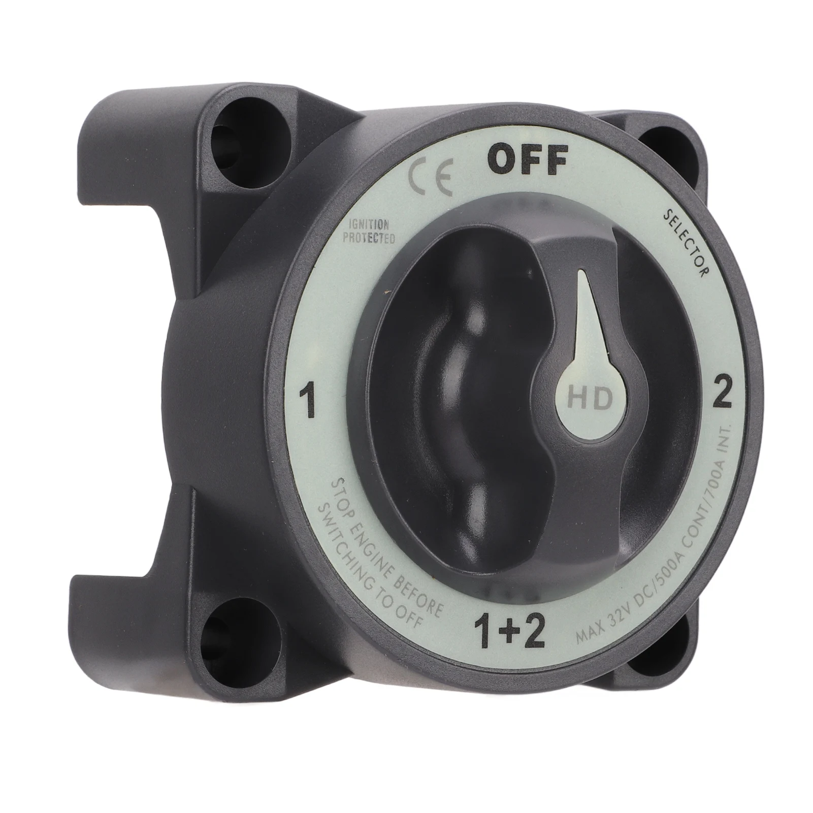 500A Marine Battery Disconnect Switch Heavy Duty 4 Position Battery Selector Switch for RV Boat
