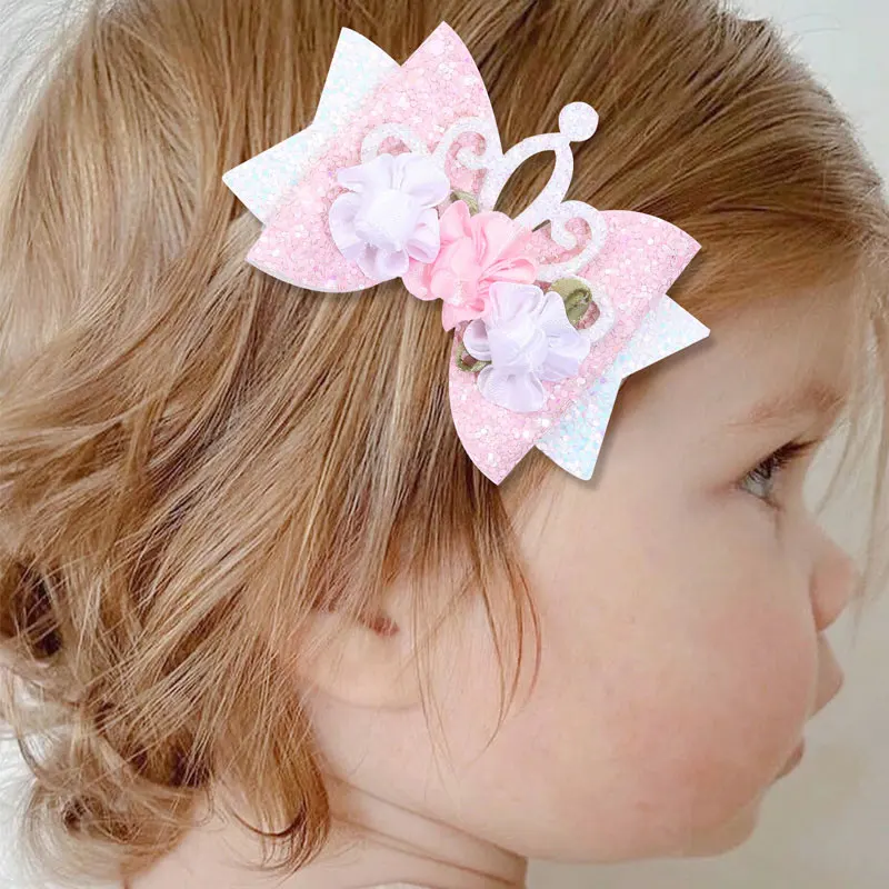 Lieve Meisjes Haarstrikken Met Clip Prinses Kroon Bloem Boetiek Haarspelden Love Heart Lips Haarstrik Clip Haarversieringen