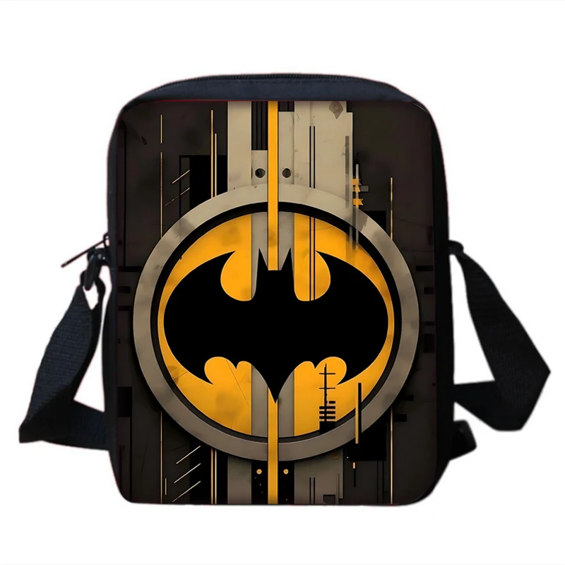 Tas tangan kasual motif anak laki-laki dan perempuan, tas belanja ponsel motif Logo Super b-batman-logo