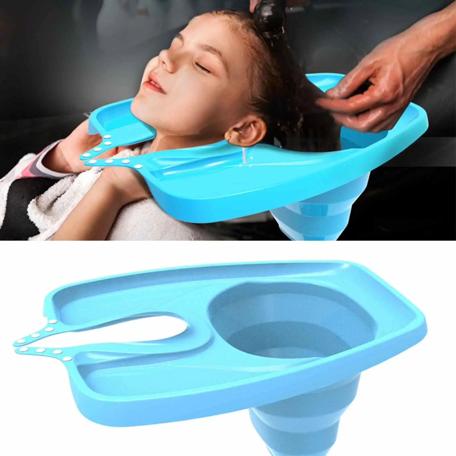 Retractable Shampoo Bowl Portable Hair Washing Tray for Bedside And In Bed Shampoo Basin for Elderly Disabled Pregnant Kids