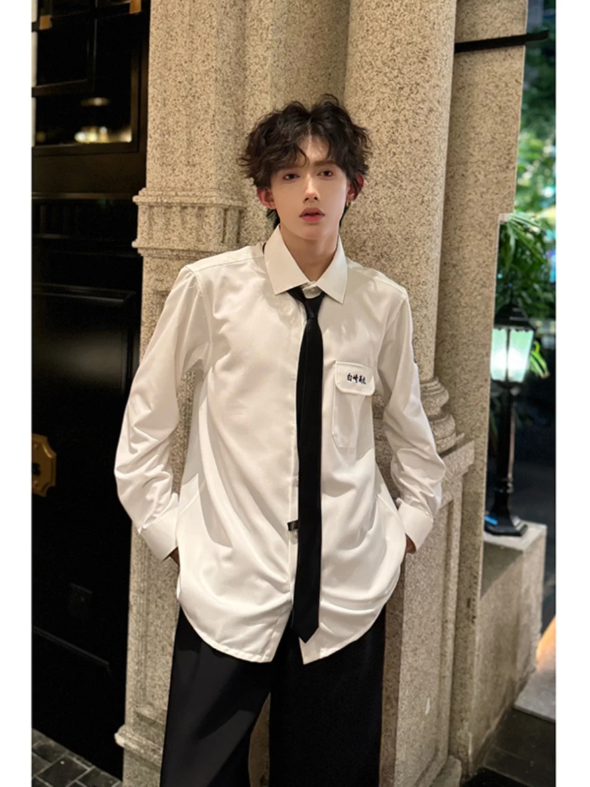 

Белая рубашка College Sle DK orm M в японском стиле для подростков, с защитой от солнца, с длинными рукавами, верхняя одежда для ранней осени