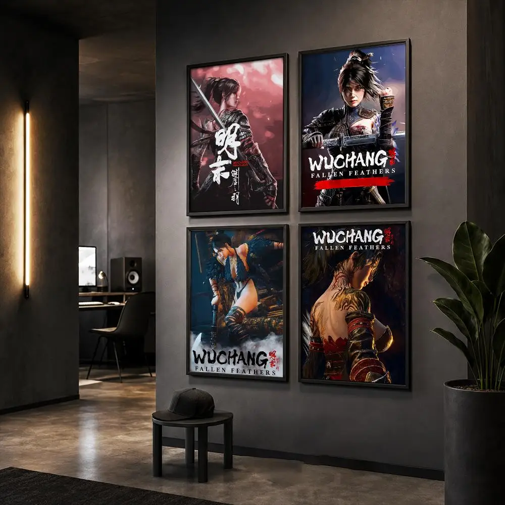 Action Game W-Wuchang Fallen F-Feathers Poster Wall Art Print Sticker for Bedroom Living Room Dorm Office Modern Home Decor