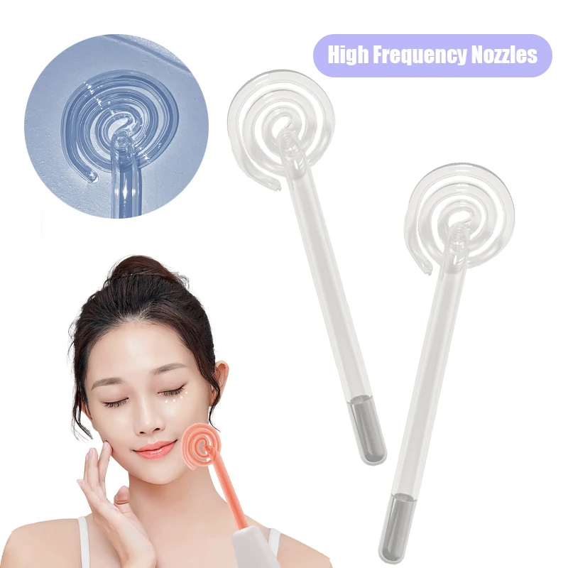 High Frequency Electrode Argon Neon Gas Red Purple Glass Tube High Frequency Facial Wand Replacements Skin Care Tool