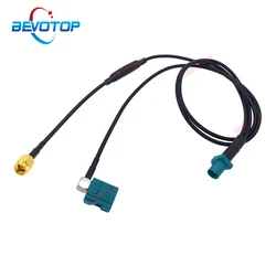 1PCS Fakra Z Male to Z Female/SMA Male 90° Y Type Fakra to SMA Splitter Cable BEVOTOP Auto Cable