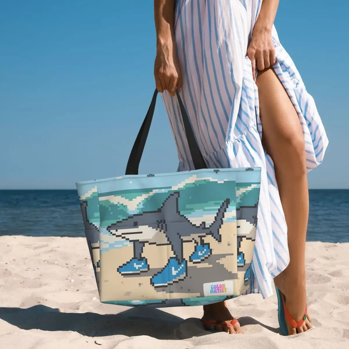 Tralalero Tralala Funny Shark Meme Italian Brainrot Beach Tote Bag Sport Yoga Duffle Large Tote Bag Women Travel Bag Fitness bag