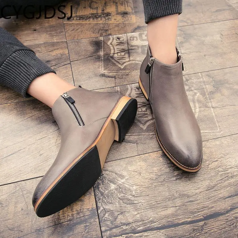 

Casual Shoes for Men Ankle Boots for Men Leather Shoes for Men Stivali Casuales Black Boots Italiano зимние ботинки мужские