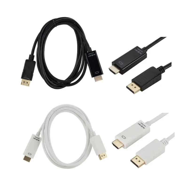 

1.8M 6FT DP DisplayPort Display Port Male to HDMI Male 4KX2K Support 4D HDTV Cable Connector Adapter for MacBook Dell Monitor