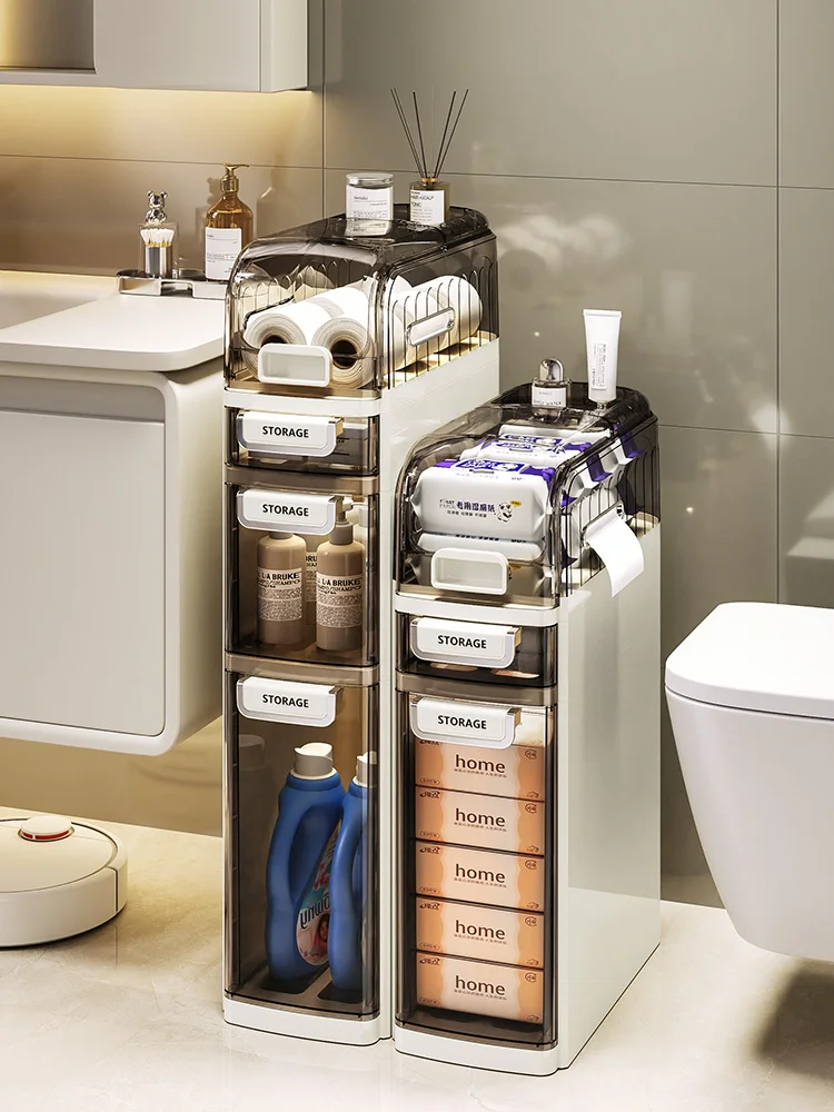 

Toilet crevice storage cabinet drawer toilet narrow crevice locker