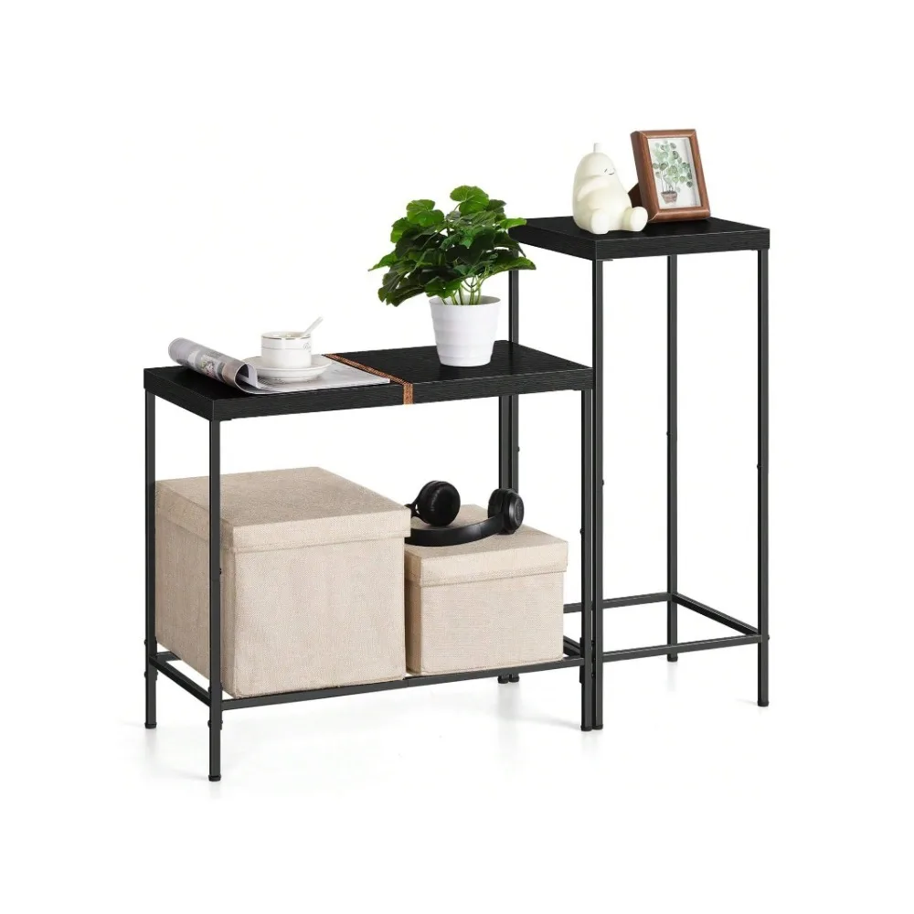 

2 Piece Wooden Narrow Console Table, Tall Side Table, Long Hallway Sofa Side Table,Living Room Table Set For Bedroom Dorm