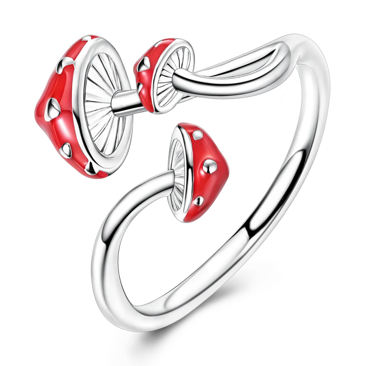 Original 925 Silver Ring For Woman Mushroom Open Ring Fashion Party Wedding Jewelry