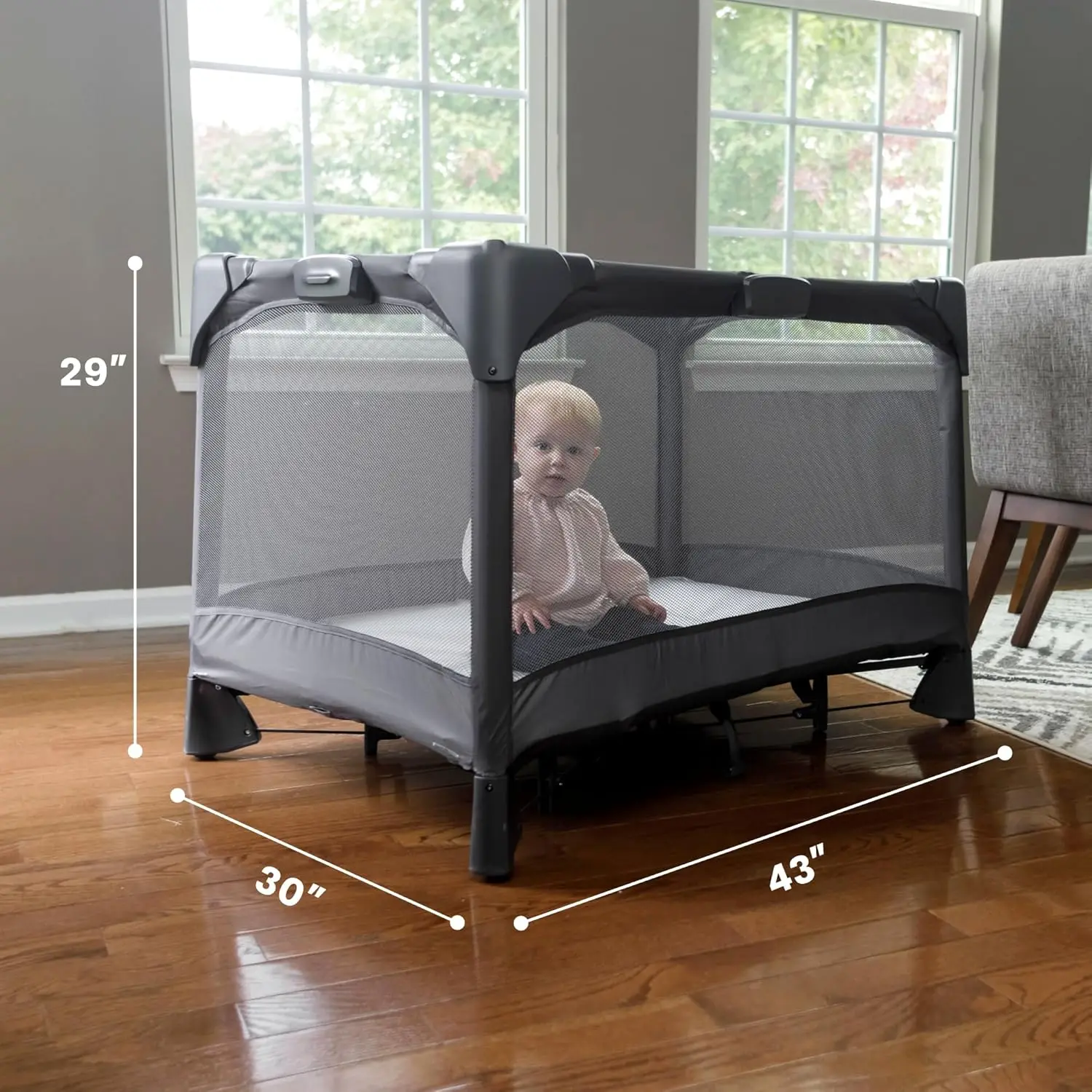 Portable Travel Playard, for Baby, Infant, and Toddler, Easy One-Handed Setup, from The Makers of The mamaRoo