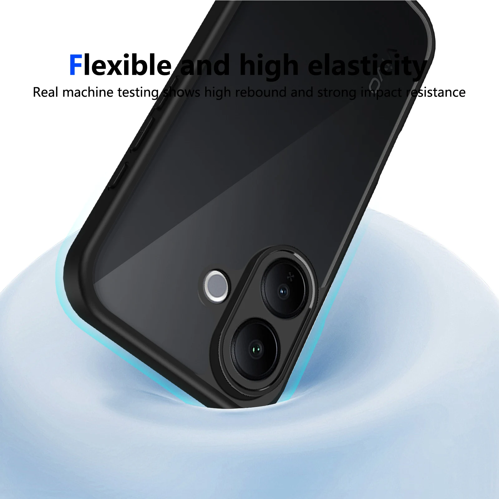 حافظة لهاتف VIVO V60 Lite V60E جديدة شفافة سوداء غير لامعة ملمس غلاف صلب حافة ناعمة مضادة للسقوط لهاتف Vivo V60 Lite Funda