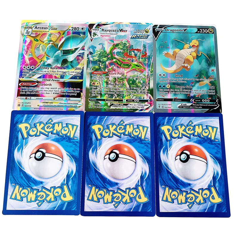 5-30Pcs Pokemon Cards 15*21cm Big Size Vmax Vstar GX Jumbo Letters Oversized Arceus Pikachu Charizard Super Rare Rainbow Card