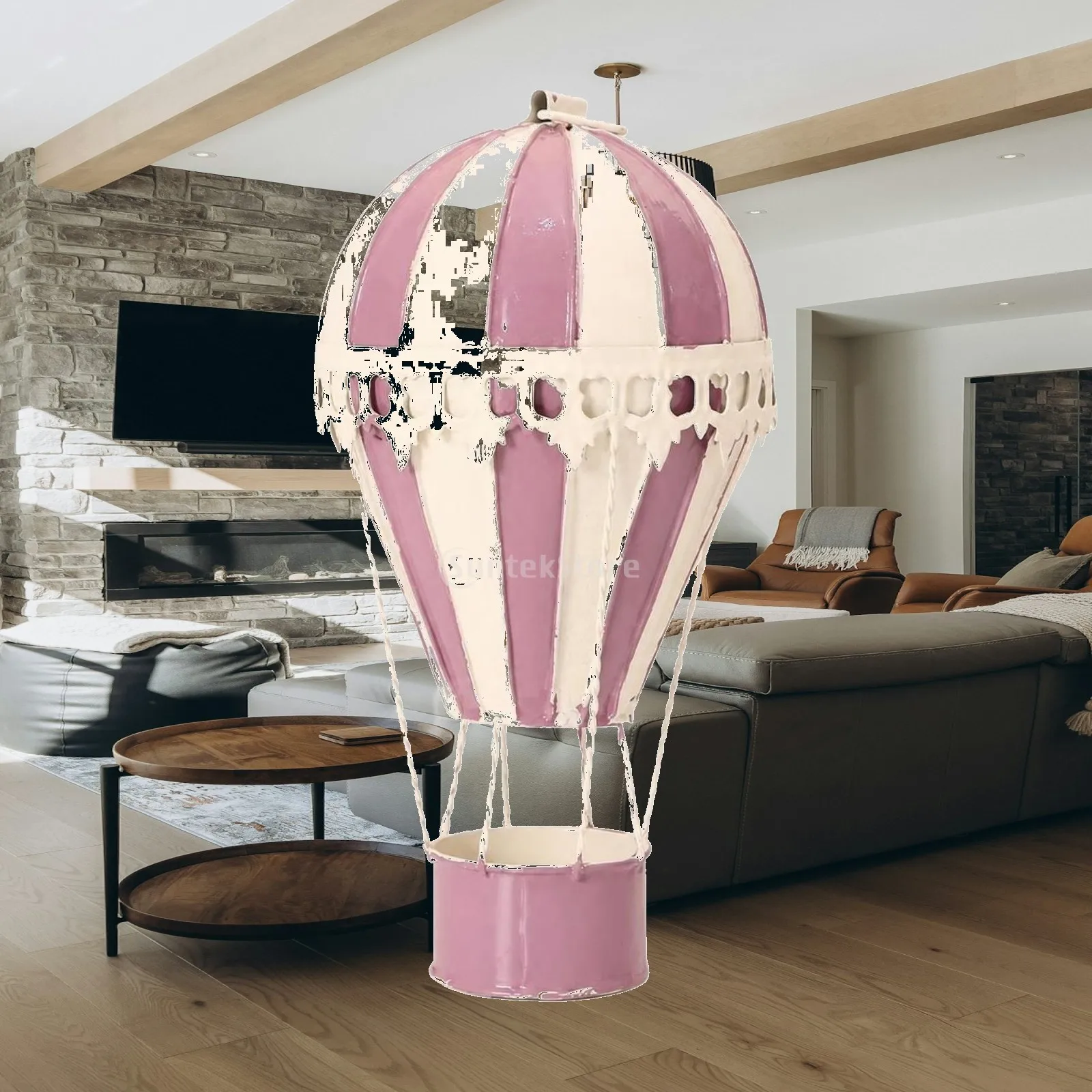 Ornement de montgolfière vintage européenne, décoration suspendue, sculpture en métal légère et colorée pour décorateurs