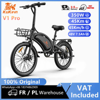 EU STOCK KuKirin V1 Pro Electric Bike 48V 7.5Ah Battery 350W Motor 20 Inch Tire 45KM/H Max Speed Cycling Electric Bicycle