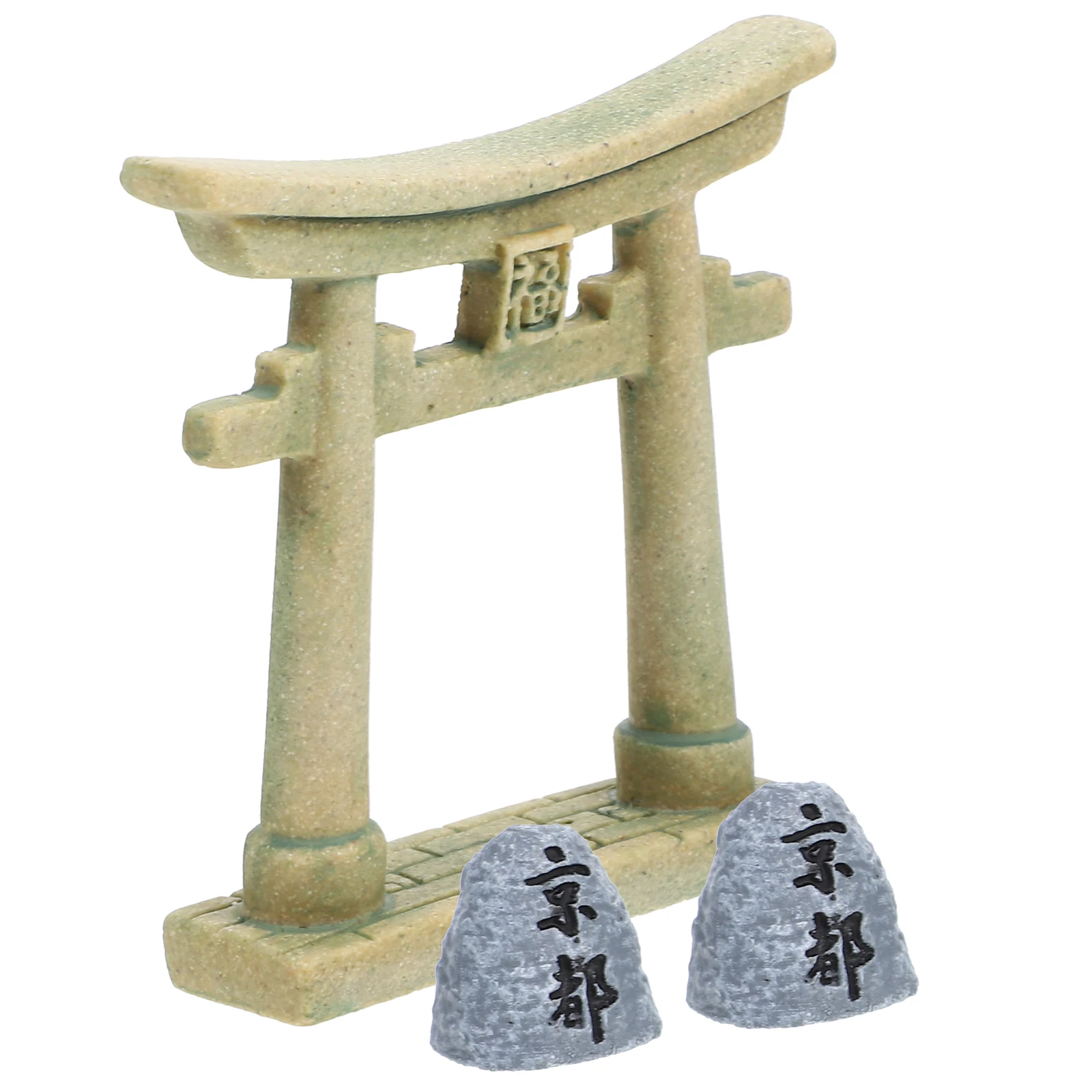 

1 set Mini Gate Decoration Resin Japanese Style Temple Model Garden Landscape Figurine House Miniatures Craft Statue
