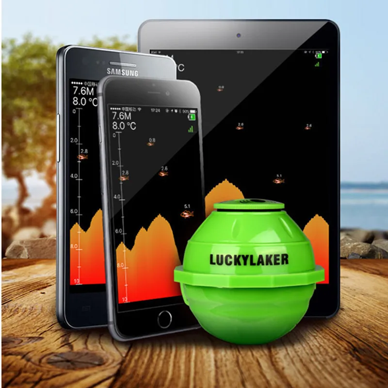 2.4GHz Wifi Phone Wireless Sonar  Light Lure Sensor Fishing Finder Sea Fishing 45m Depth 70m Operational Range