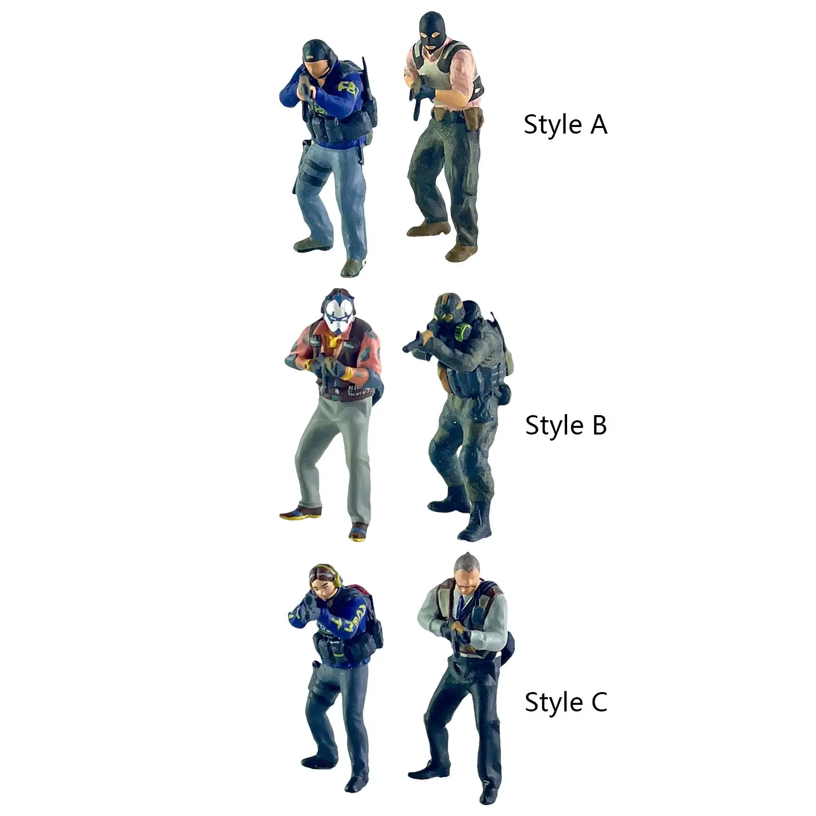 

2 шт. 1/64 фигурки, миниатюрные предметы для коллекционирования, ручная роспись, орнамент