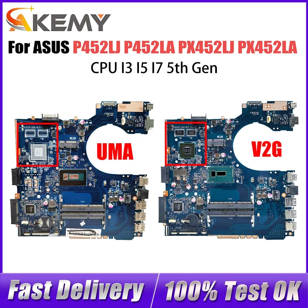 

P452LJ Mainboard For ASUS P452LA PE452LA PRO452LA PRO452LJ PX452LJ PX452LA PE452LJ Laptop Motherboard I3 I5 I7 5th Gen