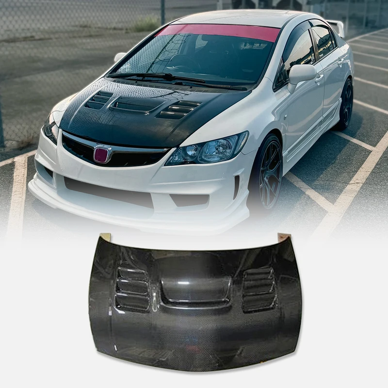 

For Civic 06-11 FD2 ING Style Hood - JDM Sport Exterior Styling Upgrade | Performance Front Bonnet Accessory Trim