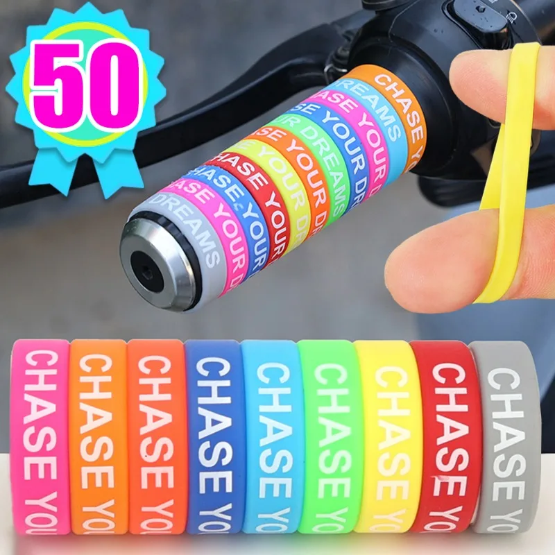 

30mm Elastic Motorcycle Handlebar Rings DIY Electric Vehicle Bicycle Silicone Anti Slip Handle Cover Fishing Rod Decoration Ring