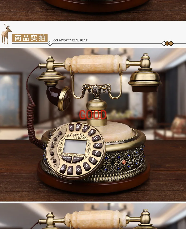 Американский нефритовый телефон, домашний фиксированный офисный телефон, винтажный Античный Телефон