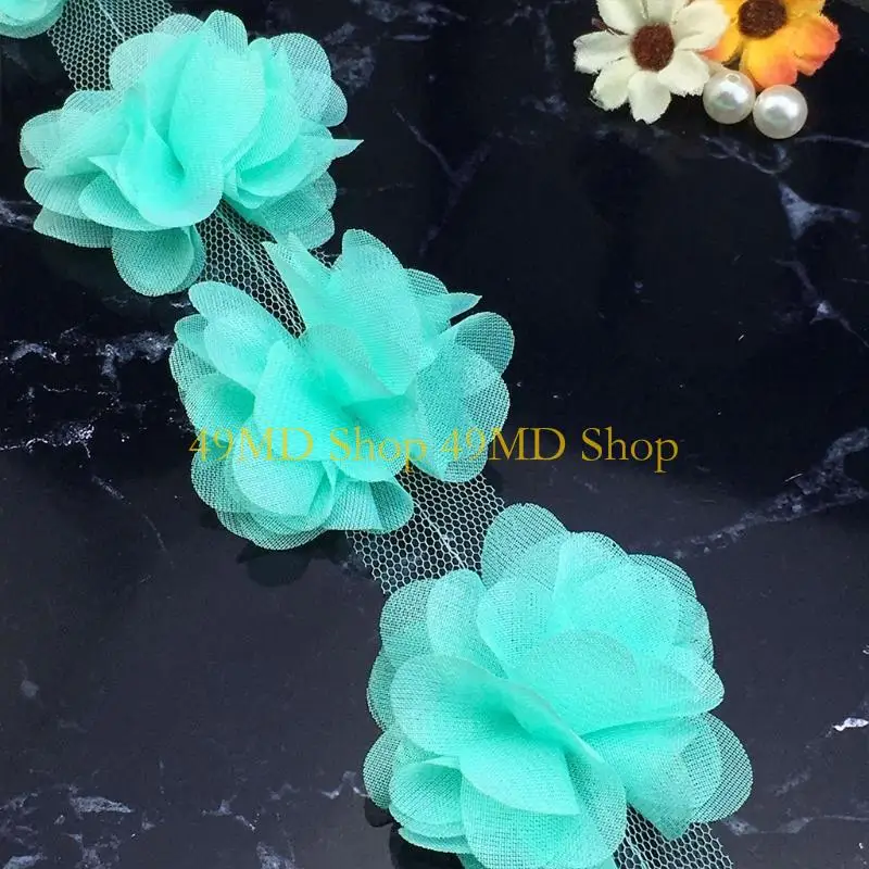 49MD Floral Lace Decoration 3D Flowers Garment Ornament Colourful Decoration