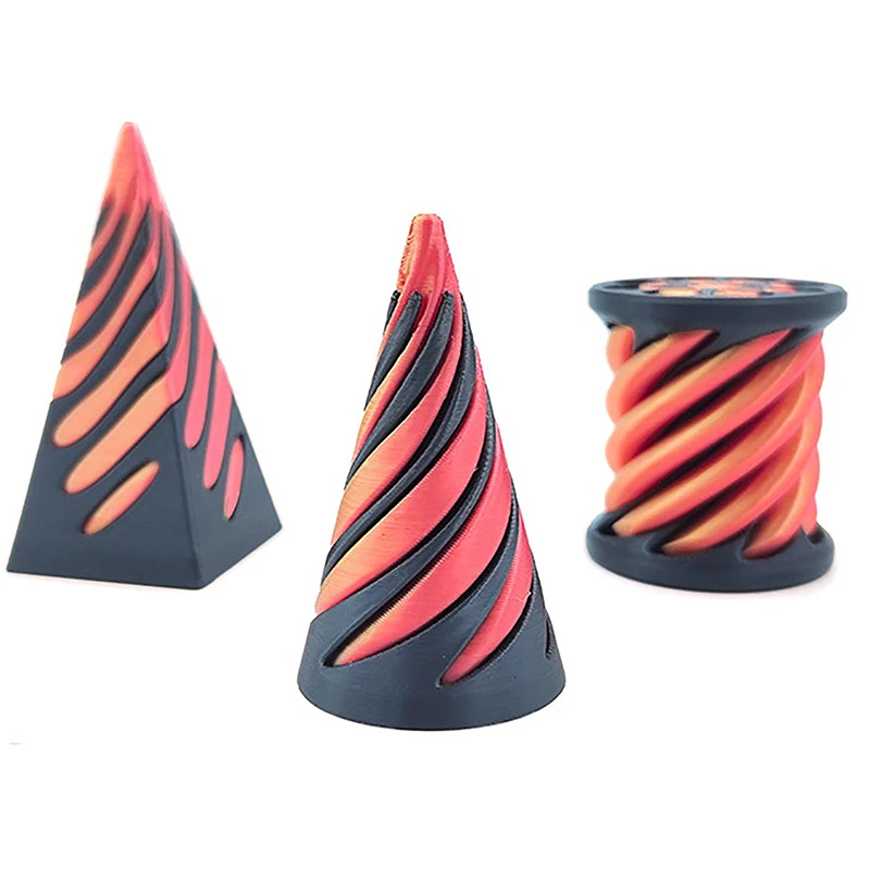 1Pcs Pyramid Passthrough Sculpture 3D Printed Toys Helix Screw Fidget Toy Spiral Cone Decompression Decorative Ornaments