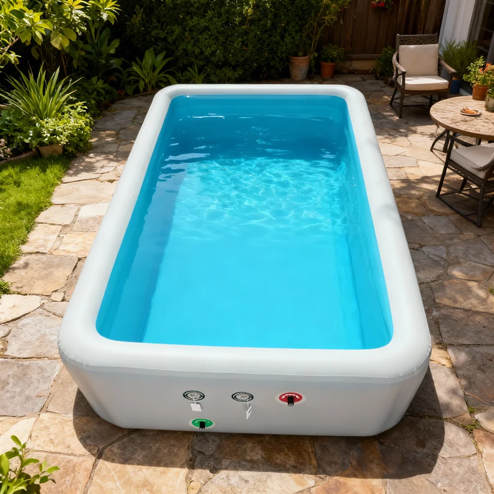 Reinforced pvc inflatable swimming pool. durable and eco-friendly, customizable with colors and logos. perfect for modern