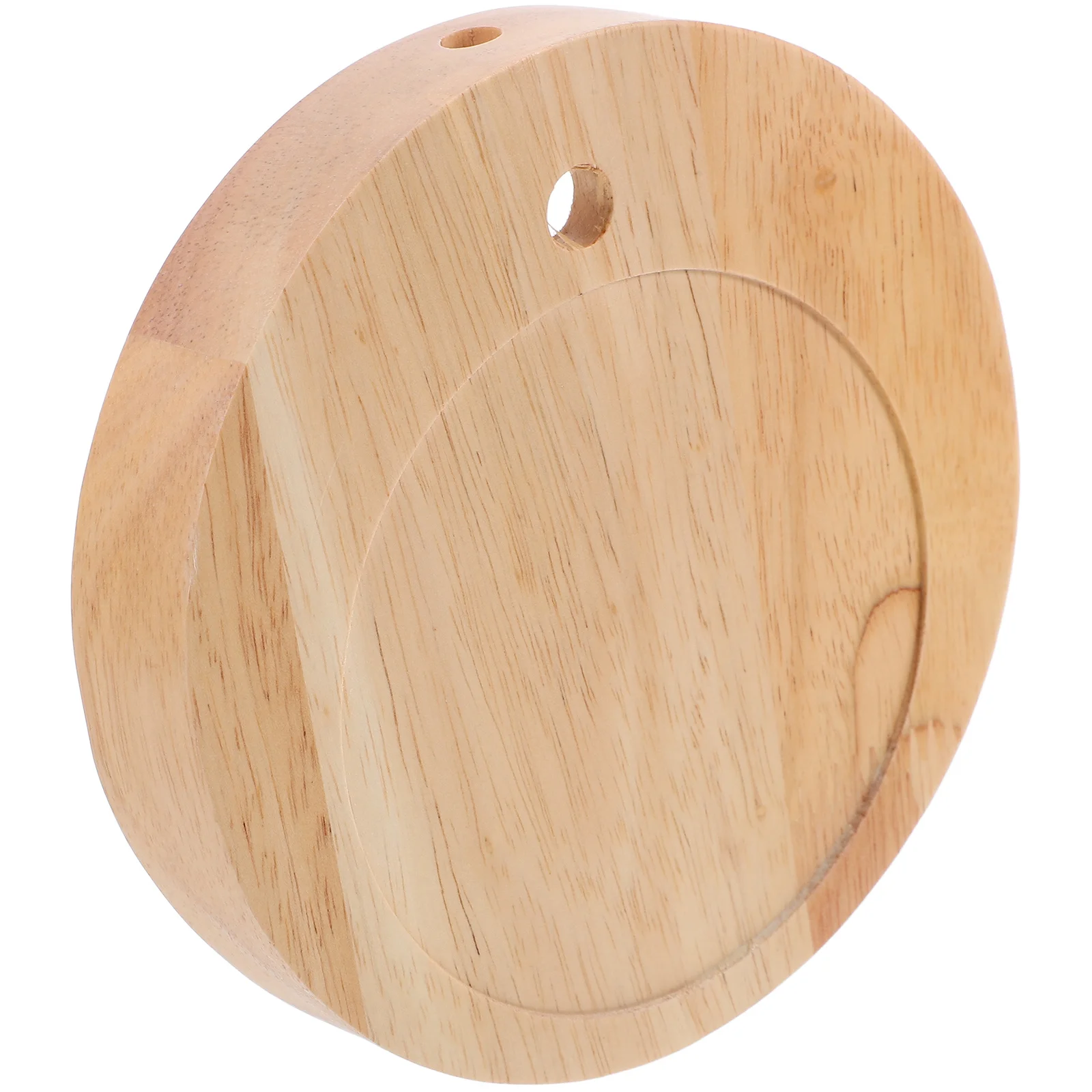 

Round Concave Solid Wood Lamp Base Unique Design for Home Decor Stable Minimalist Style Living Room Bedroom Office