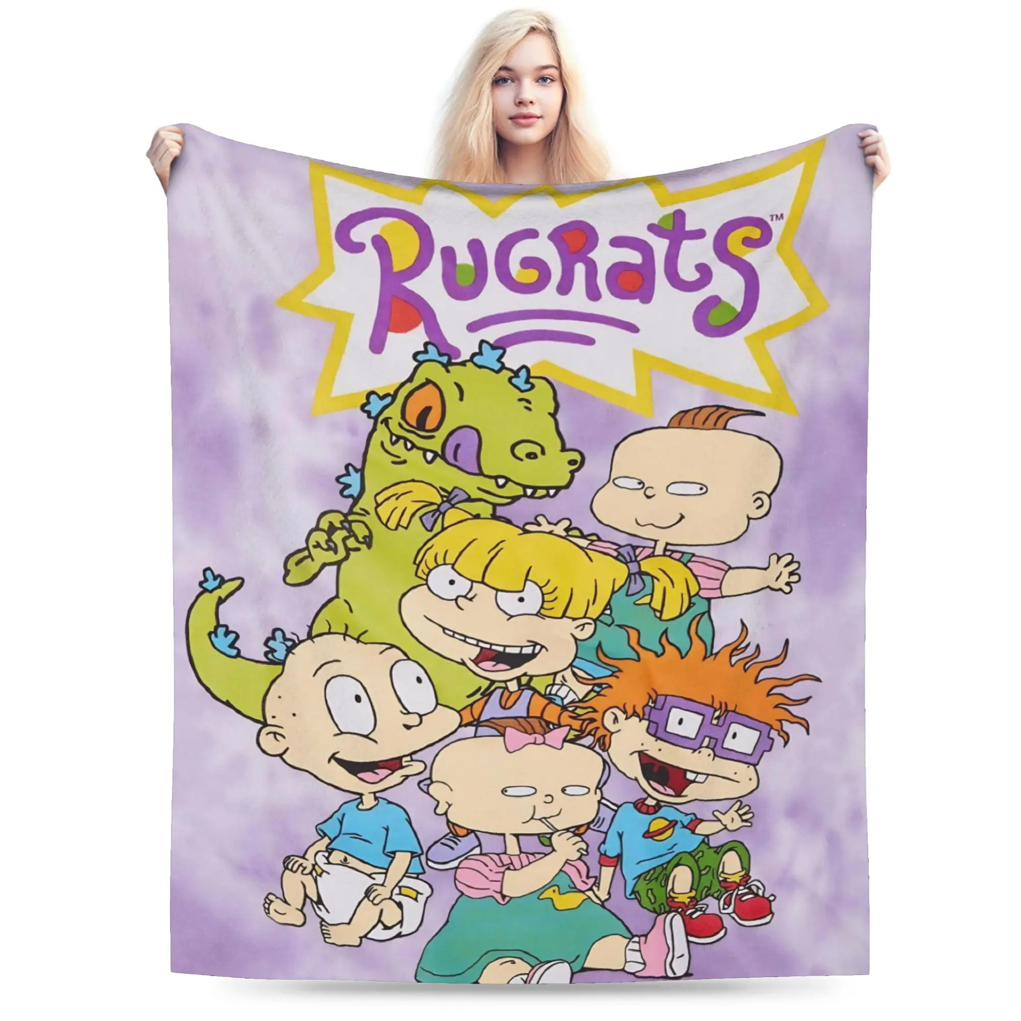 Super Soft Cartoon R-Rugrats Throw Blanket Premium Flannel Fleece Lightweight  Bed Blanket Cozy Plush Blankets All Season Use