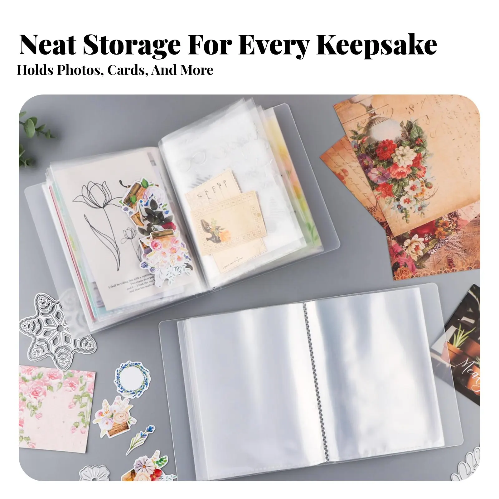 Transparent Photo Collection Book Insert Design A6 Postcard Holder A6 Sticker Collection Book Versatile 40-Page Photo Organizer