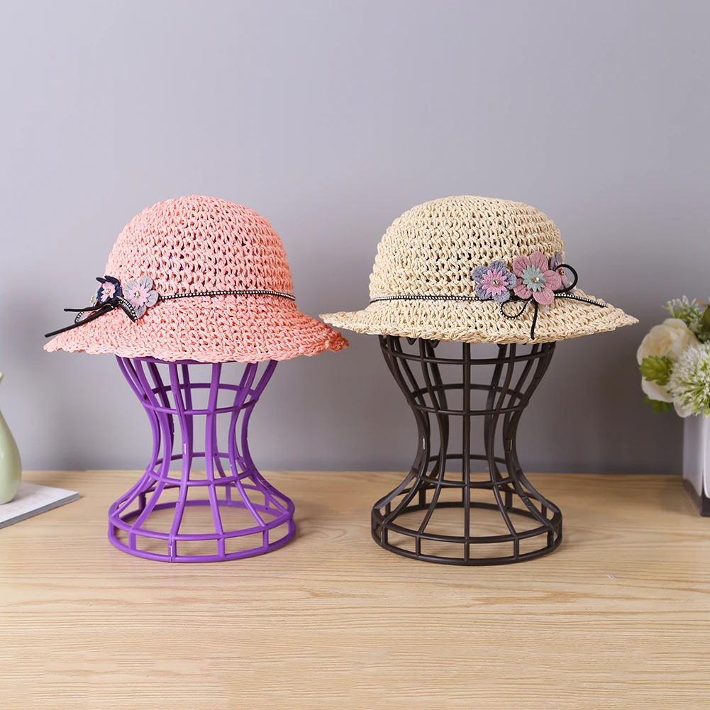 Plastic Wig Stand Lantern Shape Hat Cap Holder Foldable Multi-Purpose Wig Head Stand for Styling Hat Cap Display Wig Accessories