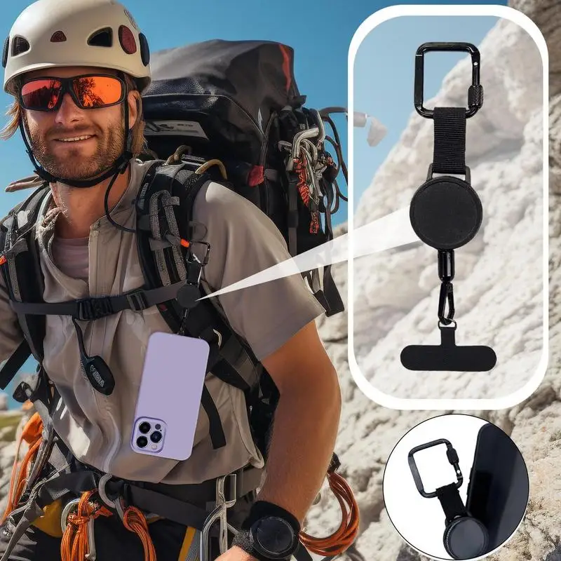 حامل هاتف قابل للسحب مضاد للسرقة، حزام حبل للهاتف المحمول، حبل أمان للهواتف الذكية مع مشبك حزام، حبل للهاتف المحمول للسفر