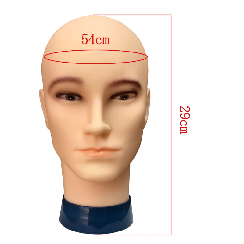 Male Bald Mannequin Head for Wigs Cosmetology Training Makeup Practice Hair Styling Tool Model Doll