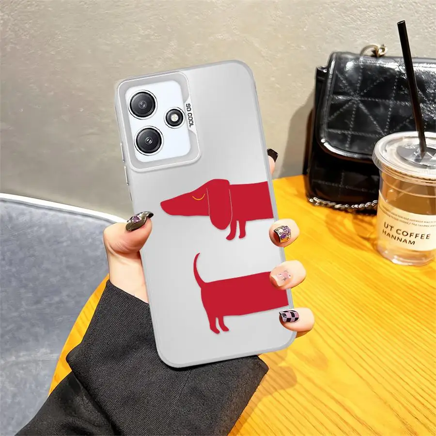 Чехол с красным рисунком таксы для Xiaomi Redmi 13 14C A3x 13C 12C A4 12 A1 A3 A2 Plus Soft Shell