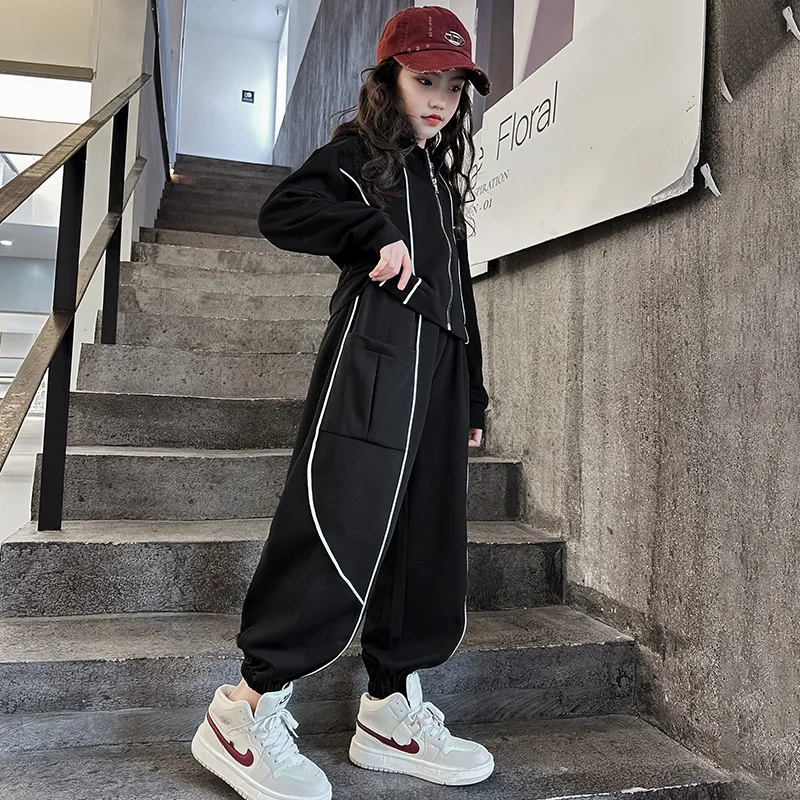 

Baby Girl Clothes Suit Coat Hoodie Hoodie Fashionable Sports Suit New Pants Foreign Style Spring and Autumn Three-piece Set