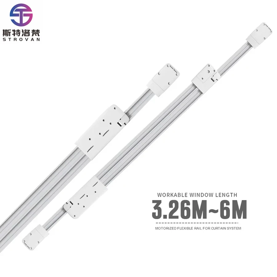 

STLF Tuya Smart Home Automatic Motorized Telescopic Aluminum Alloy Curtain Tracks Device Custom Size With Curtain Motor