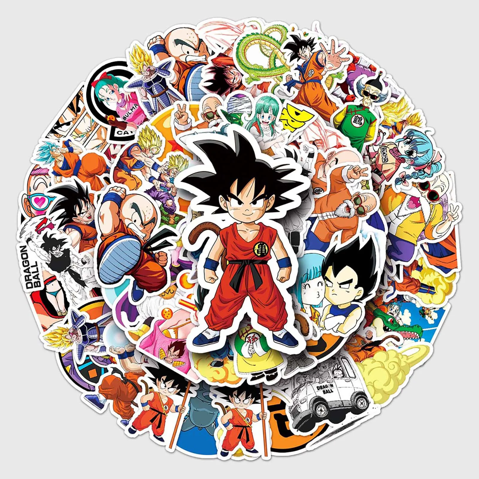 

50 шт. Dragon Ball Goku наклейки для дорожного чехла для багажа, водонепроницаемые декоративные наклейки для ноутбука, скутера