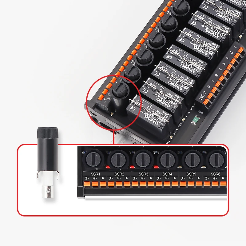 ENMG DC Inline 2 4 6 8 10 12 16-Way Solid State Relay Module RT-SSK Non-contact DC PLC AC Amplifier Board 5-24V Fuse Protections