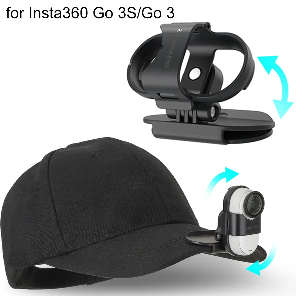 

Sports Camera Cap Clamp Bracket For Insta360 GO 3S/GO 3 Adjustable Cap Clip Protection Fixed Vertical Horizontal Border Holder