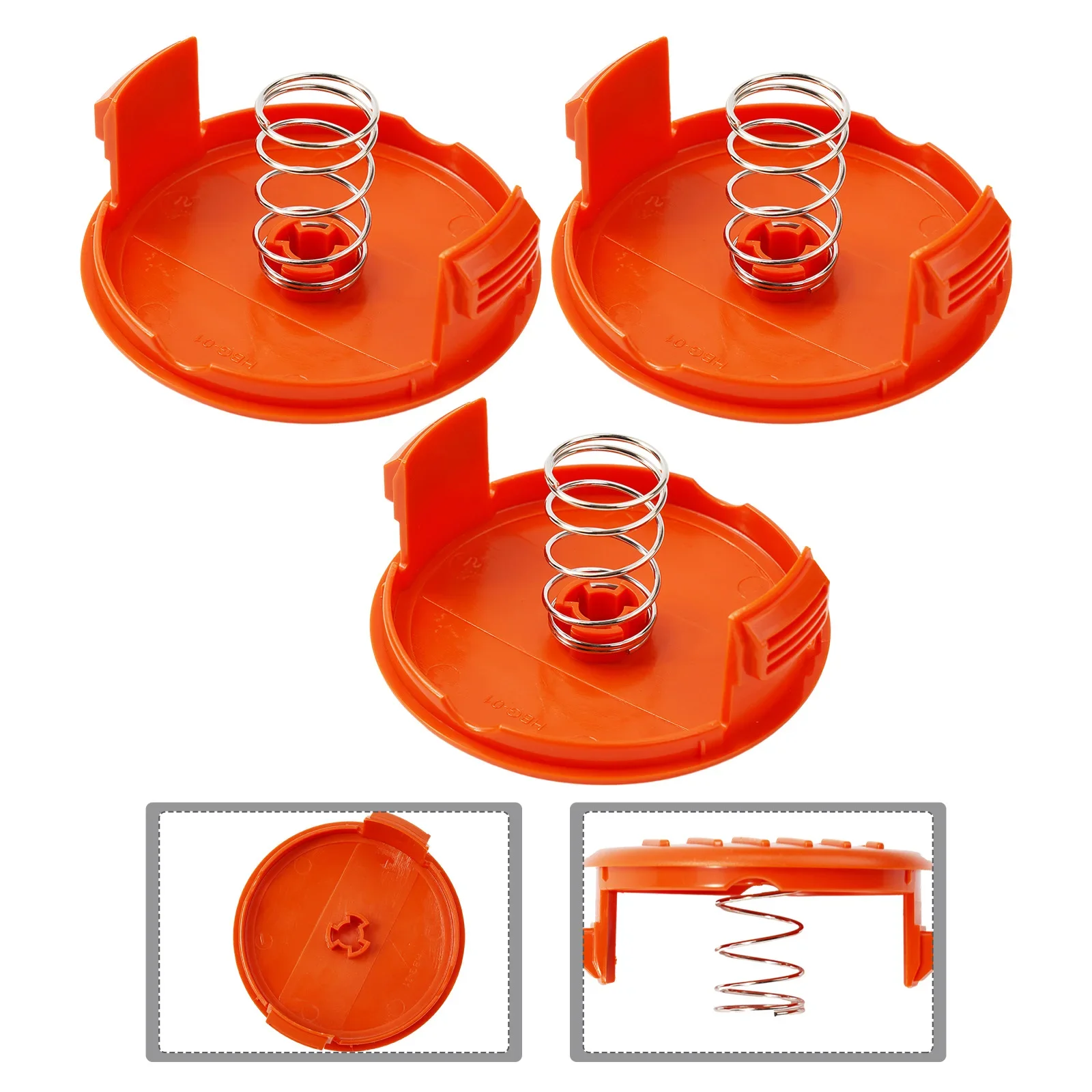 

New High Quality Lawn Mower Head Cap Grass Trimmer Parts 3pcs Plastic Spool Cover Garden Power Tools Accessories