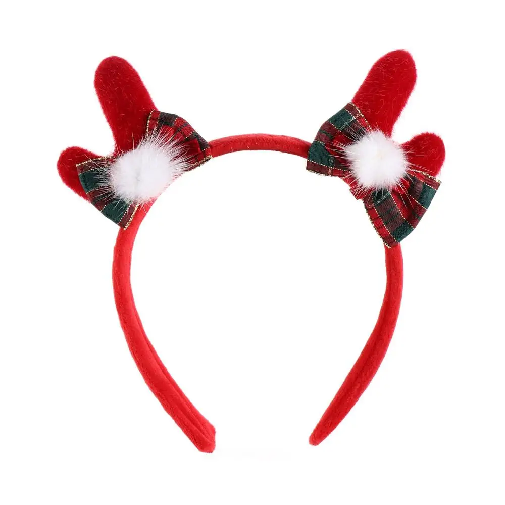 

Sweet Bowknot Hair Hoop Korean Style Elk Christmas Hairband Photo Props Head Wrap Christmas Headband Party