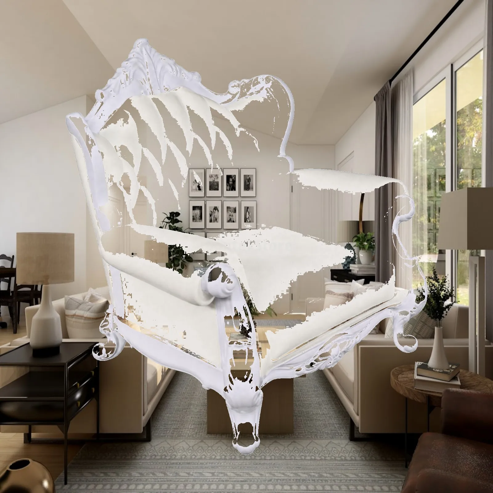 1 6 Scale Figure Display Chair Miniature Throne Sofa with Tufted Backrest Vinyl Construction for Dollhouse Collector Diorama