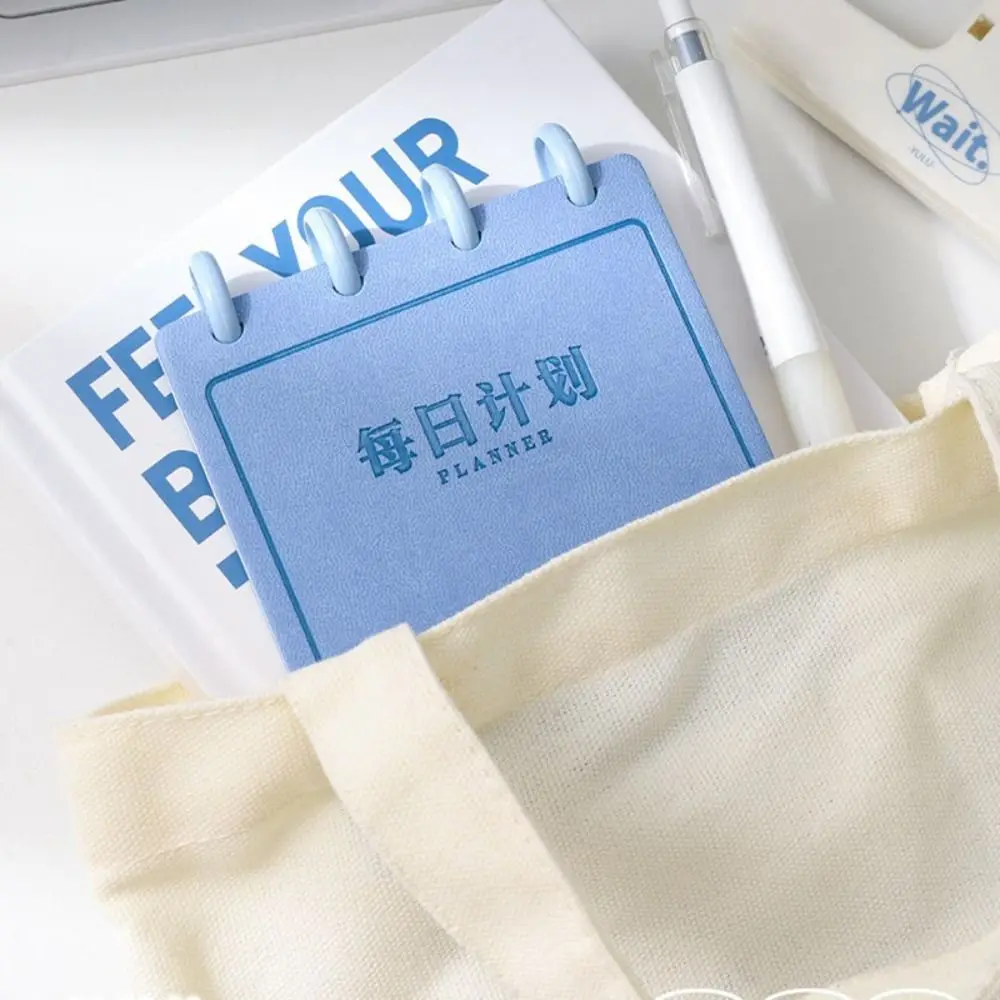 Portable Square Daily Planner Mushroom-hole Self-discipline Notepad To Do List Mini Loose-leaf Notebook School Office