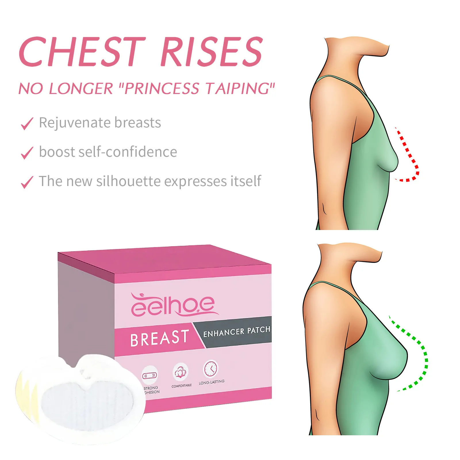 EELHOE Breast Care Patch Sturdy and Rich Breast Care Patch for Anti sagging, Moisturizing and Lifting Skin